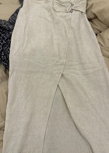 Kadın Bej Keten Ete - Görsel 7