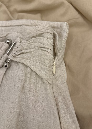 Kadın Bej Keten Ete - Görsel 5