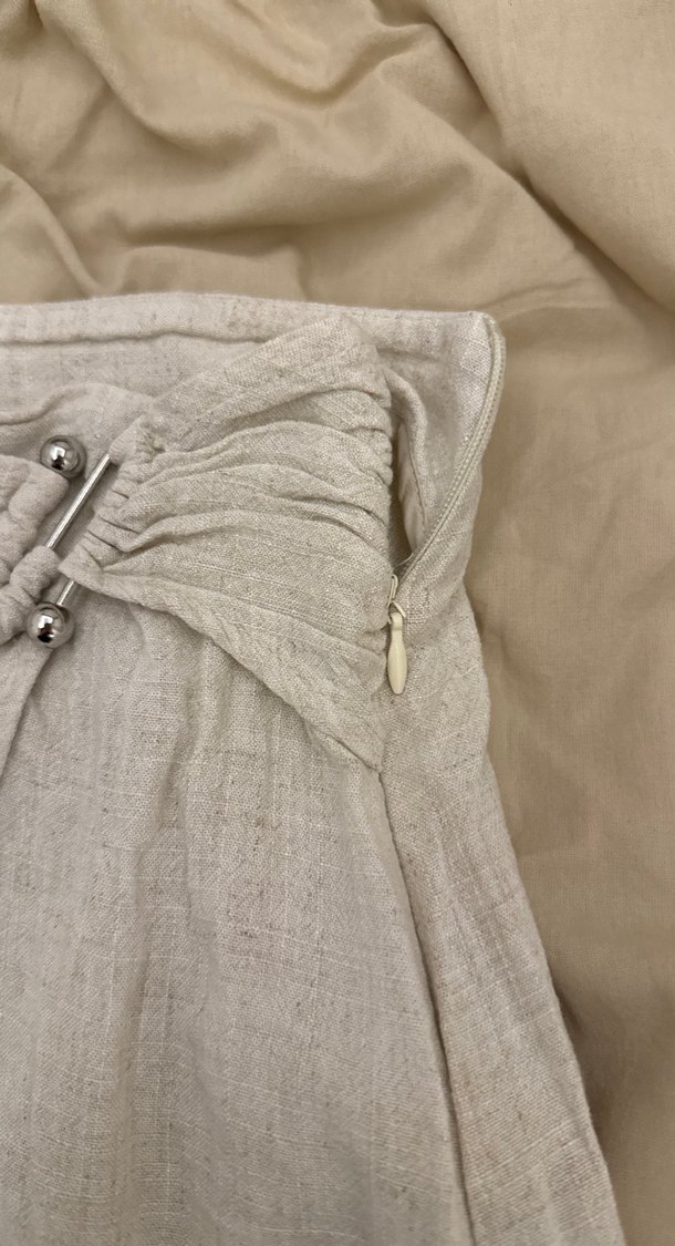 Kadın Bej Keten Ete - Görsel 5