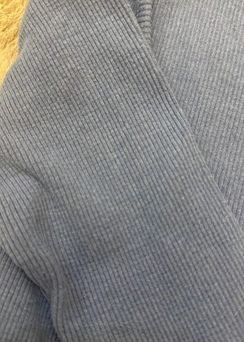 V Yaka Mavi Kadın Pamuklu Kazak - Görsel 2