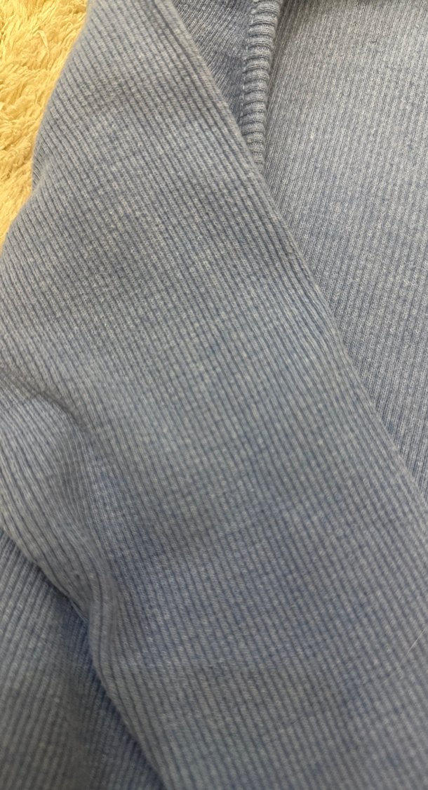 V Yaka Mavi Kadın Pamuklu Kazak - Görsel 2