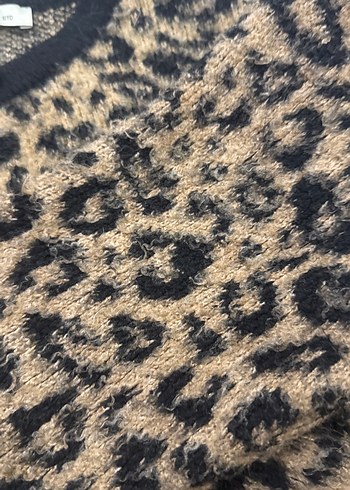 Kürk Detaylı Leopar Desenli Kadın Hırka - Görsel 3