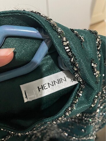 Tesettür Yeşil Taşlı Abiye - Görsel 10