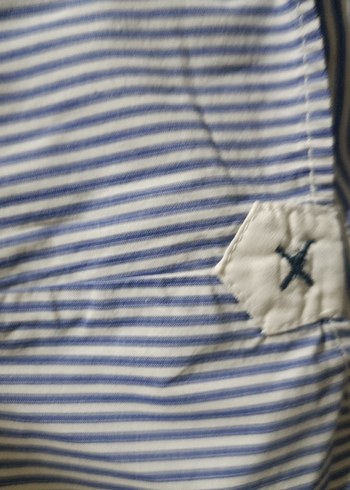 Mavi Çizgili Uzun Kollu Gömlek - Görsel 5