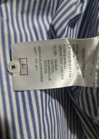 Mavi Çizgili Uzun Kollu Gömlek - Görsel 4