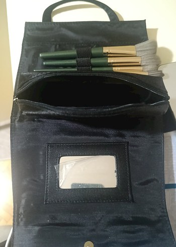 Siyah Deri Minimalist Kadın Makyaj Çantası - Görsel 2