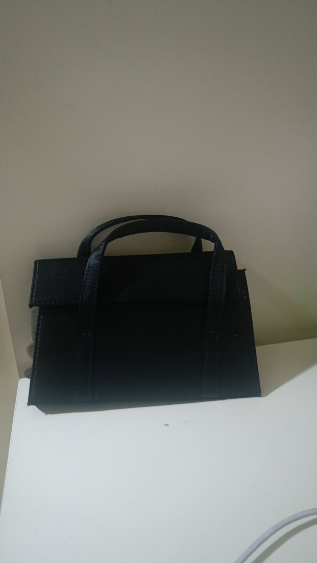 Siyah Deri Minimalist Kadın Makyaj Çantası - Görsel 5