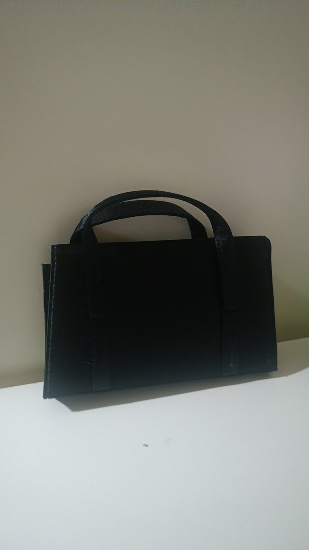 Siyah Deri Minimalist Kadın Makyaj Çantası - Görsel 4