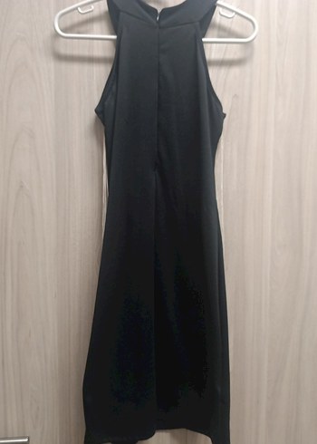 Püsküllü Siyah Beyaz Uzun Abiye Elbise - Görsel 4