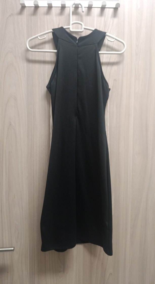 Püsküllü Siyah Beyaz Uzun Abiye Elbise - Görsel 4