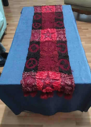 Bordo Bohem Örgü Kadın Şal - Görsel 2