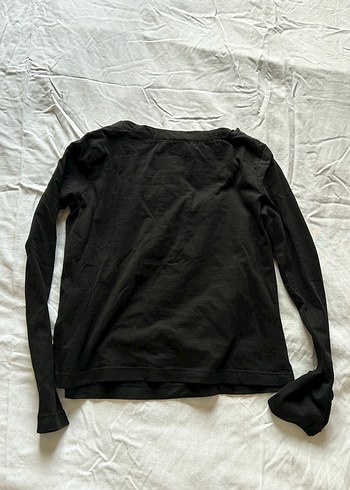 Siyah Uzun Kollu Kadın Tişört - Görsel 2