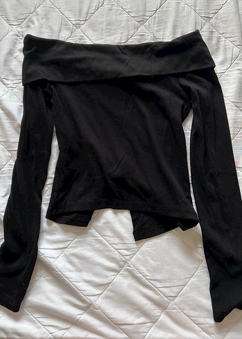 Kadın Siyah Düğmeli Straplez Bluz - Görsel 2