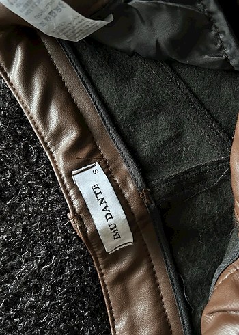 Kadın Kahverengi Deri Bol Kesim Pantolon - Görsel 5