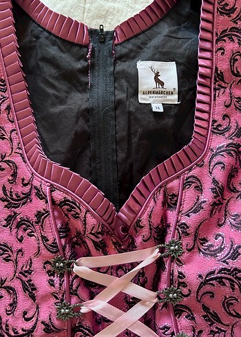 Nakışlı Pembe korseli elbise - Görsel 2