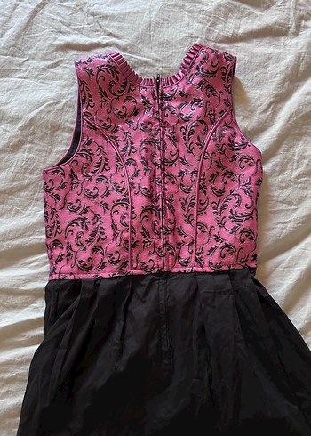 Nakışlı Pembe korseli elbise - Görsel 4