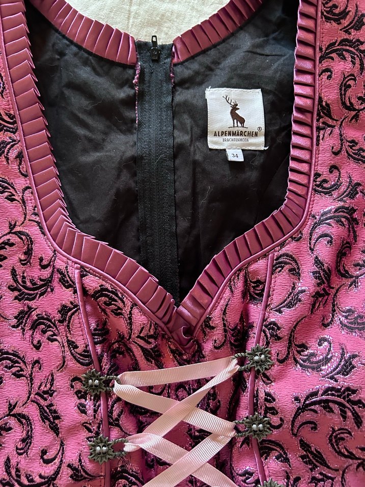 Nakışlı Pembe korseli elbise - Görsel 2