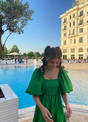 s Beden yeşil Renk Gece elbisesi