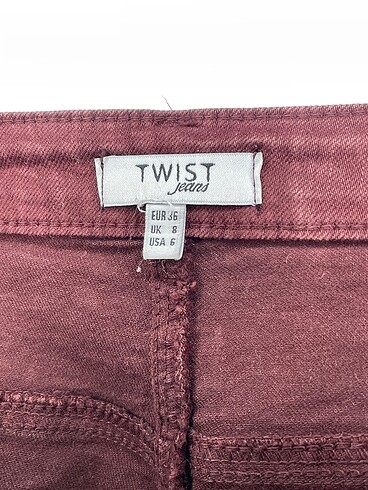 36 Beden bordo Renk Twist Jean / Kot %70 İndirimli.