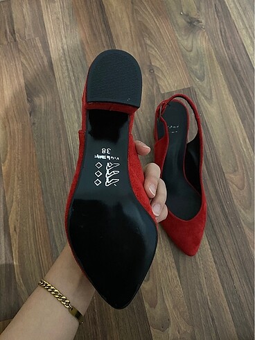 38 Beden kırmızı Renk Yazlık Topuklu Ayakkabı