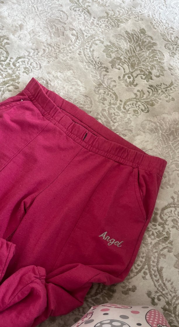 Pembe Rahat Kesim Kadın Eşofman Altı - Görsel 2