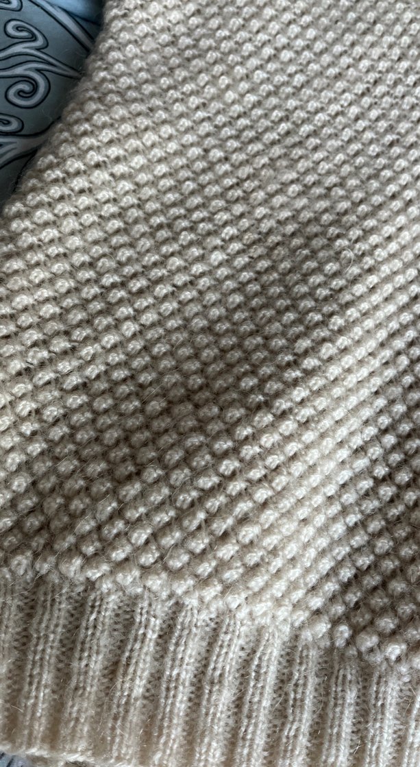 Bej V-Yaka Örgü Kadın Süveter - Görsel 2