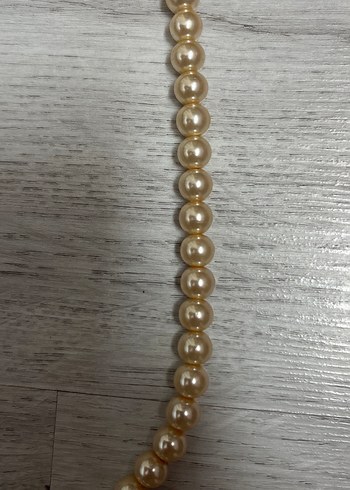 Bej Boncuklu Midi Kolye - Görsel 3