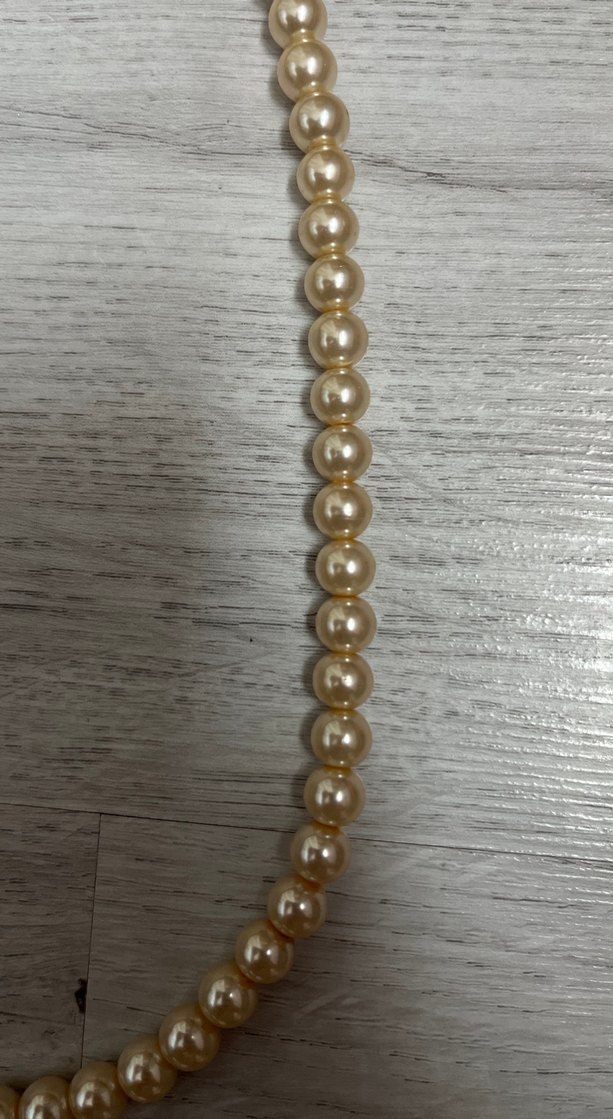 Bej Boncuklu Midi Kolye - Görsel 3