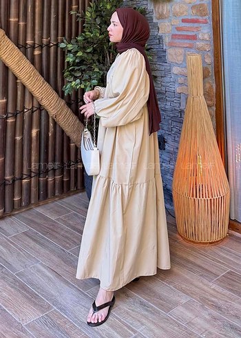 Nakış Detaylı Bej Bohem Uzun Elbise - Görsel 2