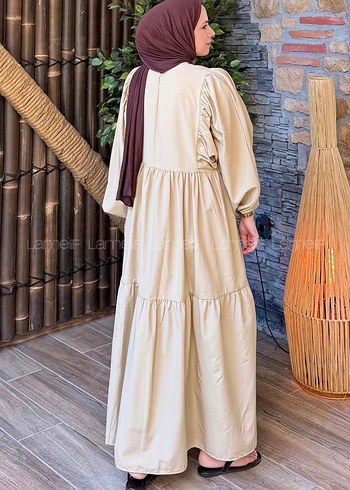 Nakış Detaylı Bej Bohem Uzun Elbise - Görsel 3