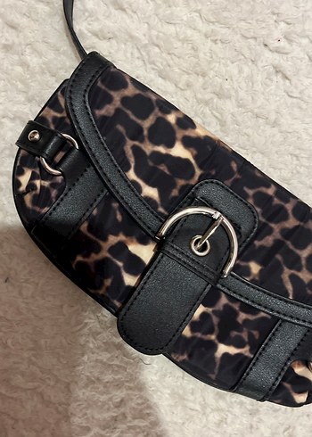 Beden kahverengi Renk stradivarius Kahverengi Leopar Desenli Tokalı Kadın Çanta