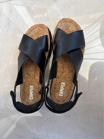 Camper siyah kadın sandalet