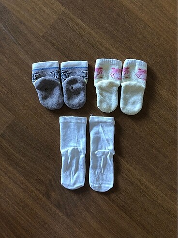 16 Beden beyaz Renk 3 adet Bebek Çorap- Ankara