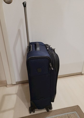 Sıfır ürün,paketli ,Koyu Mavi Fermuarlı kabin boyu Valiz - Görsel 2