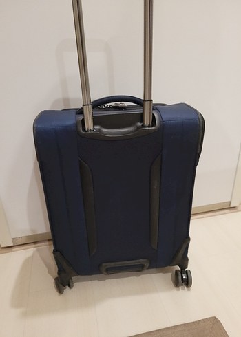 Sıfır ürün,paketli ,Koyu Mavi Fermuarlı kabin boyu Valiz - Görsel 3