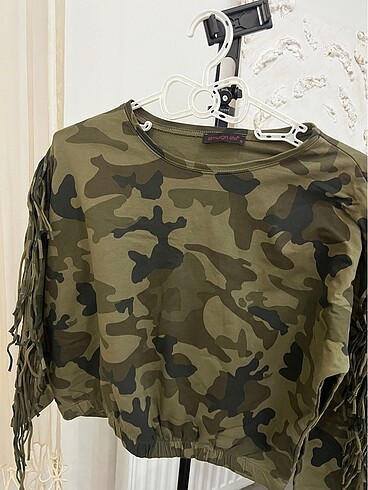 Diğer Haki crop sweat