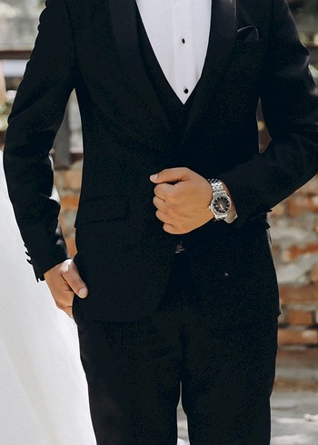 Siyah Klasik Kesim Damatlık Takım Elbise