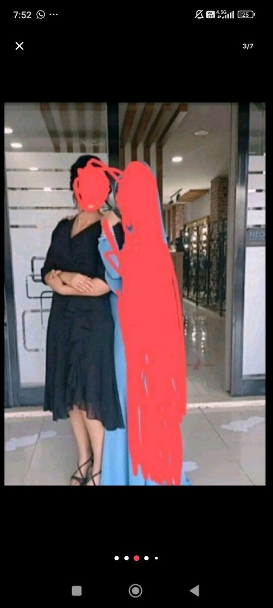 Siyah Transparan Uzun Kollu abiye - Görsel 4