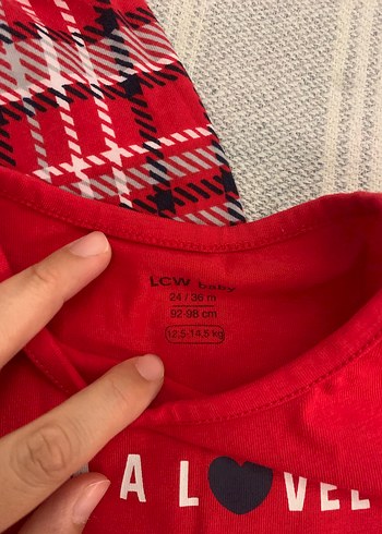 2 Yaş Beden Kız Bebek Kırmızı pijama Takımı