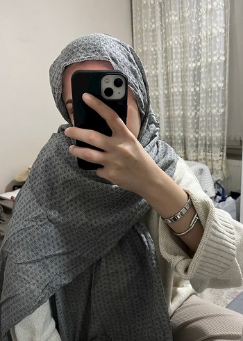 Gri Keten Kadın Şal - Görsel 2