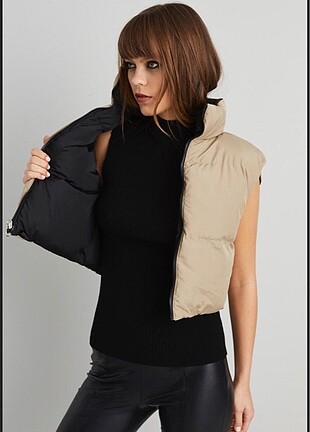 Zara muadili şişme crop yelek