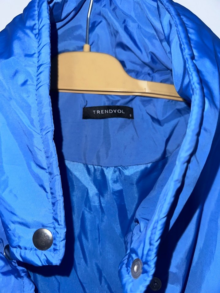 Mavi Midi Kadın Mont - Görsel 3