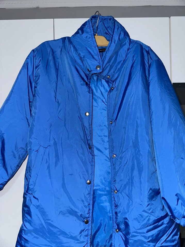 Mavi Midi Kadın Mont - Görsel 2