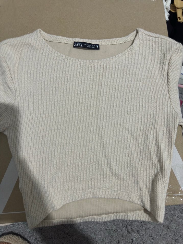 Zara Bej Kısa Crop Top - Görsel 2