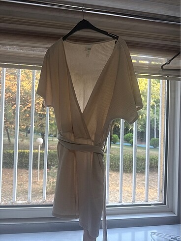 l Beden camel Renk H&m large beden şort tulum