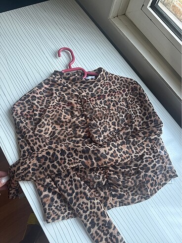 m Beden Koton leoparlı crop