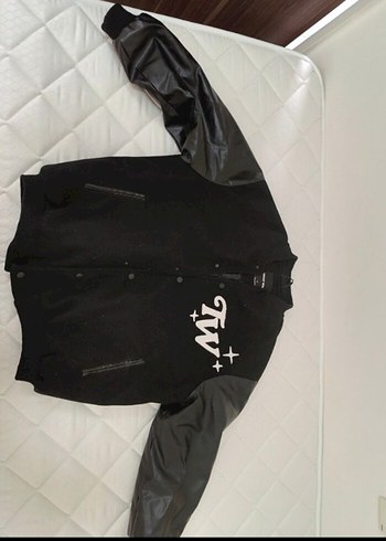 TW Steel Siyah Deri Detaylı Kadın Bomber Ceket