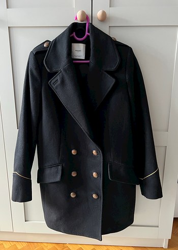 Mango Düğmeli Siyah Kaban - Görsel 2