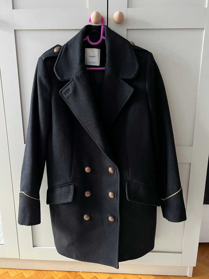 Mango Düğmeli Siyah Kaban - Görsel 2