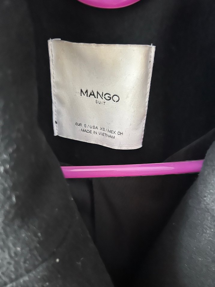 Mango Düğmeli Siyah Kaban - Görsel 4